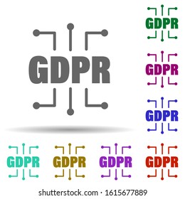 Data, gdpr in multi color style icon. Simple glyph, flat vector of gdpr icons for ui and ux, website or mobile application