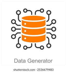 Data Generator and Diagram icon concept