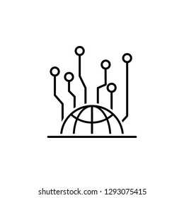 data, global network icon. Element of technological data icon for mobile concept and web apps. Thin line data, global network icon can be used for web and mobile
