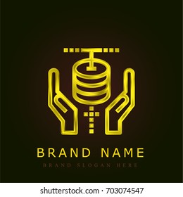 Data golden metallic logo