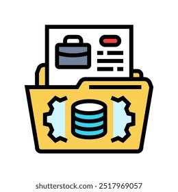 controle de dados processo de negócios cor ícone vetor. data controle processo de negócios sinal. símbolo isolado ilustração