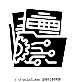 Vector de icono de glifo de proceso de negocio de gobierno de datos. símbolo de proceso de negocio de gobierno de datos. ilustración de símbolo aislado