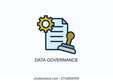 Data Governance-Symbol oder Logo, einzelne Vektorgrafik