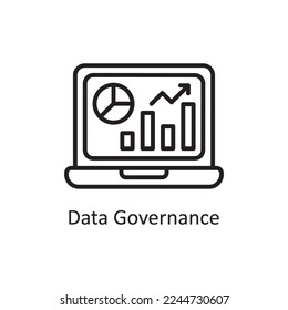 Data Governance Vector Outline Icon Design illustration. Business And Data Management Symbol on White background EPS 10 File