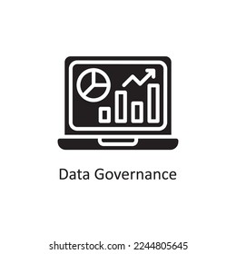 Data Governance Vector Solid Icon Design illustration. Business And Data Management Symbol on White background EPS 10 File