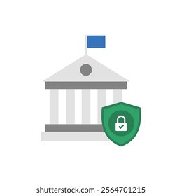 Data Government Cyber Security icon vector. Icon for data governance or government security.