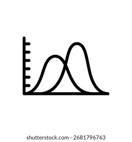 Data graph curve bar line icon vector illustration isolated on white background 