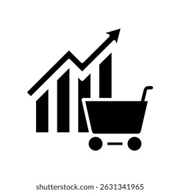Data Graph glyph, mini illustration icon. use for modern concept, print, UI, UX kit, web and app development. Vector related to sales, logistic and ecommerce