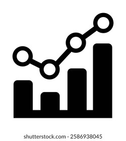 Data Graph Icon. Striking graph chart features a prominent upward-trending bar, symbolizing growth and progress. The design effectively communicates positive data trends.