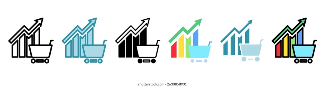 Data Graph multi style, mini illustration icon set. use for modern concept, print, UI, UX kit, web and app development. Vector related to sales, logistic and ecommerce