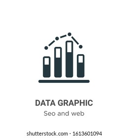 Data graphic glyph icon vector on white background. Flat vector data graphic icon symbol sign from modern seo and web collection for mobile concept and web apps design.