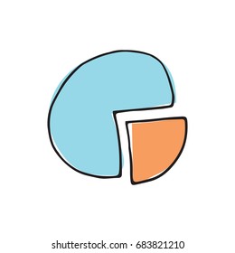 Data graphic icon in hand drawn style for web and creative design