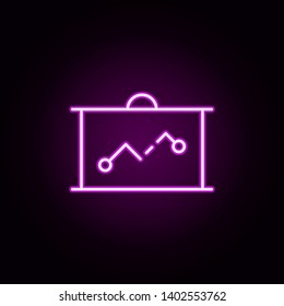 data, growth, presentation neon icon. Elements of stratup set. Simple icon for websites, web design, mobile app, info graphics