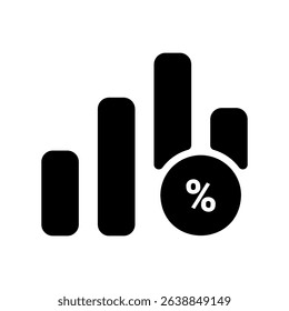 Data Growth Represented by Bar Chart and Percent Sign
