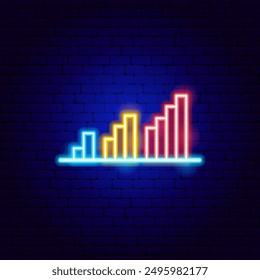 Data Growth Statistics Neon Sign. Vector Illustration of Analytics Symbol.