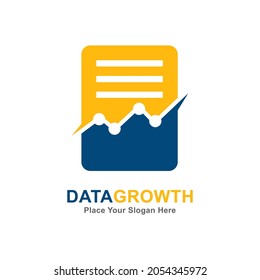 Plantilla de logotipo del vector de crecimiento de datos. Adecuado para las empresas, las finanzas y el símbolo gráfico