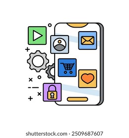Data Guardian Icono de color de relleno, Ilustración vectorial