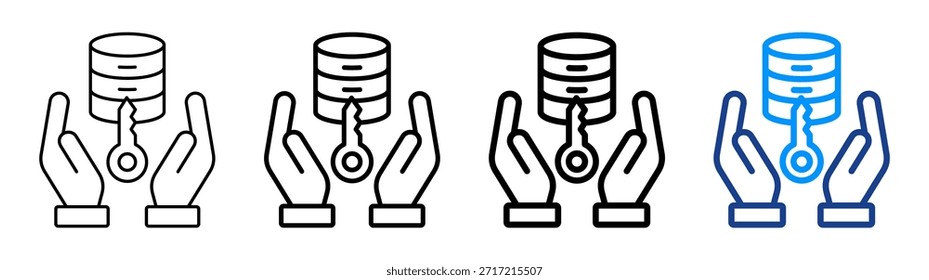 Conjunto de Colección de contorno diferente de icono de manejo de datos