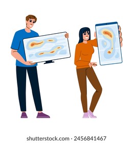 data heatmap website vector. analysis visualization, user interface, behavior trends data heatmap website character. people flat cartoon illustration