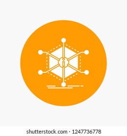 Data, help, info, information, resources White Glyph Icon in Circle. Vector Button illustration