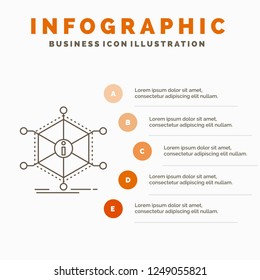 Data, help, info, information, resources Infographics Template for Website and Presentation. Line Gray icon with Orange infographic style vector illustration