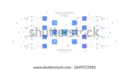 Data hierarchy and architecture. Abstract scheme. Vector file.