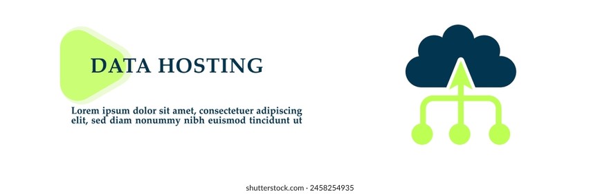 Icono de alojamiento de datos en concepto de Ilustración vectorial. Para presentaciones de fondo, infografías, promociones o gráficos de Anuncio de Web. 