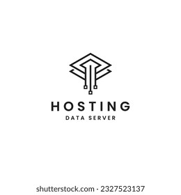 The data hosting server logo embodies excellence, security and technological prowess. This logo features a sleek, modern design that signifies data storage and management in a digital environment.