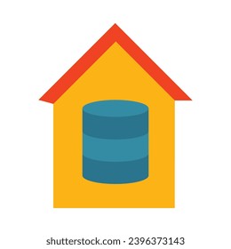 Data House Vector Flat Icon For Personal And Commercial Use.
