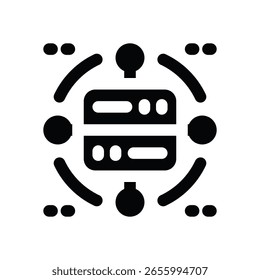 Icono de glifo de centro de datos. Icono de Vector fuerte y sólido para Sitios web, interfaces móviles, presentaciones y marca visual. Alta calidad y fácil de editar.