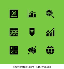 data icon. 9 data set with rank, internet, seo and web and brain vector icons for web and mobile app