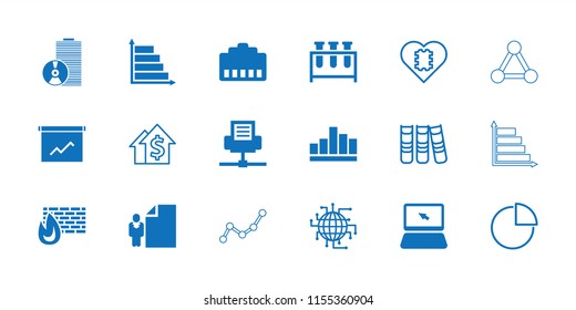 Data icon. collection of 18 data filled and outline icons such as brick wall fire, phone cable, phone connection cable, dolar growth. editable data icons for web and mobile.