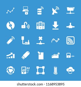 Data icon. collection of 25 data filled icons such as laptop connection, mp3 player, network connection, folder. editable data icons for web and mobile.