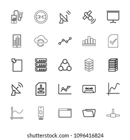 Data Icon. Collection Of 25 Data Outline Icons Such As Business Center Building, Folder, Graph, Chart, Cassette, Server. Editable Data Icons For Web And Mobile.