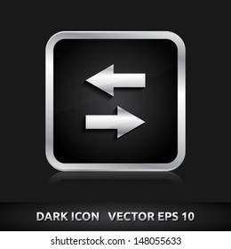 Data icon | color dark black silver metal grey white | icon set | abstract vector symbol | template design | shadows shiny | business button | abstract 3d