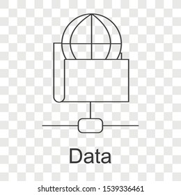 Data icon concept on transparency background. Creative idea design for template, web page, presentation or mobile app.. Line vector illustration use for your project.