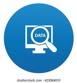 Data icon design on blue background,vector