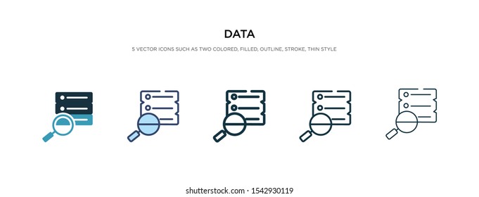 data icon in different style vector illustration. two colored and black data vector icons designed in filled, outline, line and stroke style can be used for web, mobile, ui
