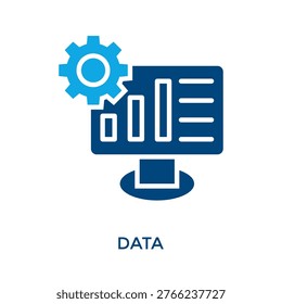 Data Icon Dual Tone Style. Vector Illustration For Graphic Design