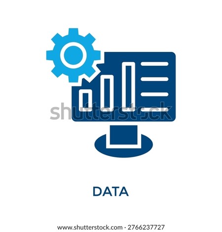 Data Icon Dual Tone Style. Vector Illustration For Graphic Design
