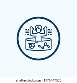 icono de datos aislado en fondo blanco de la colección de análisis de datos. icono de datos moderno y moderno símbolo de datos para logotipo, web, aplicación,