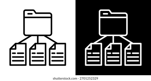 Data Icon Of Line Black And White Style Vector Illustration

