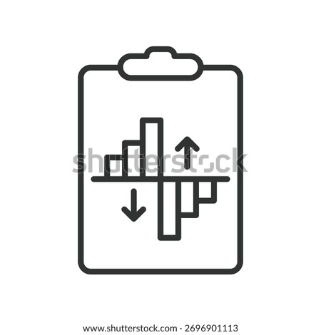 Data icon in line design. data, dashboard, metrics, analytics, report, KPI, monitoring on white background vector. Data editable stroke icon