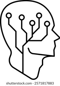 Data Icon - Line Style - Critical Thinking Theme