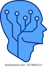 Data Icon - Lineal Blue Style - Critical Thinking Theme