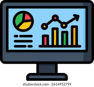 Data Icon Lineal Color Vector Illustration