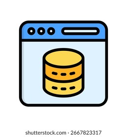Data Icon Lineal Color Vector Illustration
