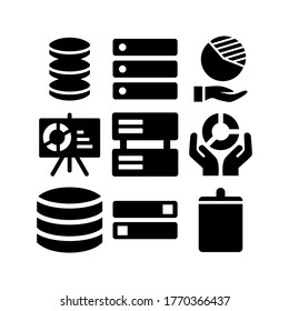 icono de datos o logotipo símbolo de signo aislado ilustración vectorial - Colección de iconos vectoriales de estilo negro de alta calidad
