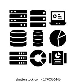 icono de datos o logotipo símbolo de signo aislado ilustración vectorial - Colección de iconos vectoriales de estilo negro de alta calidad
