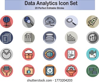 Data icon set - Data analytics set